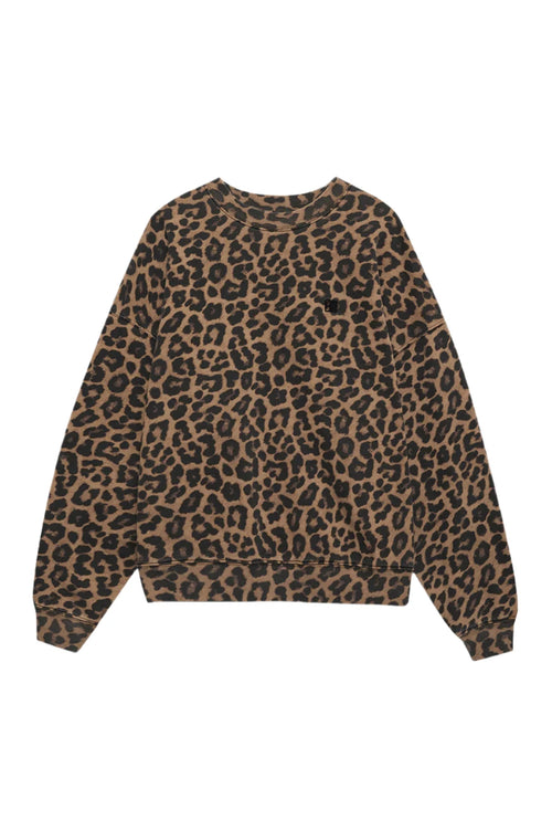 Miles Sweatshirt Black And Brown Leopard
