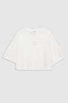 Myers Cropped Tee Framed Monogram Ivory