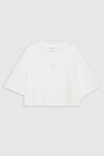 Myers Cropped Tee Framed Monogram Ivory