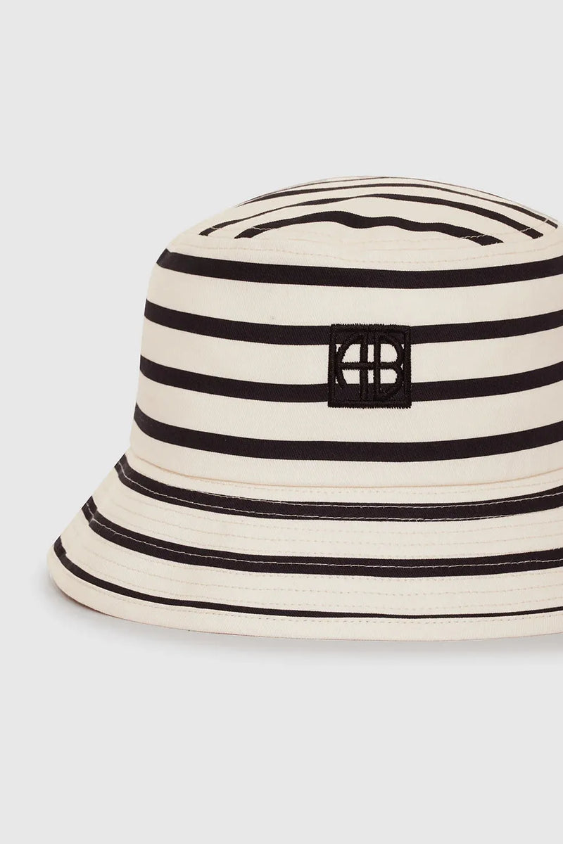 Nicks Bucket Hat Black Stripe French Terry