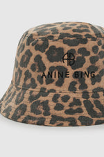Nicks Bucket Hat Black and Brown Leopard
