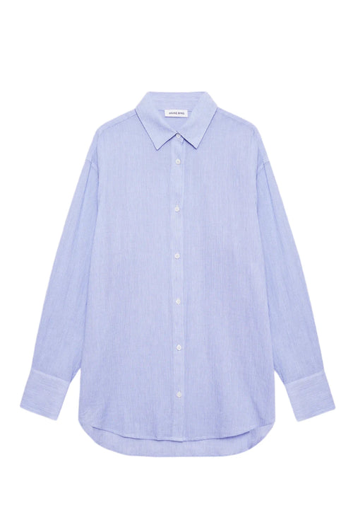 Plaza Shirt Blue and White Mini Stripe