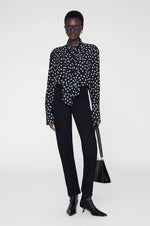 Ruby Shirt Black and White Double Dot Jacquard