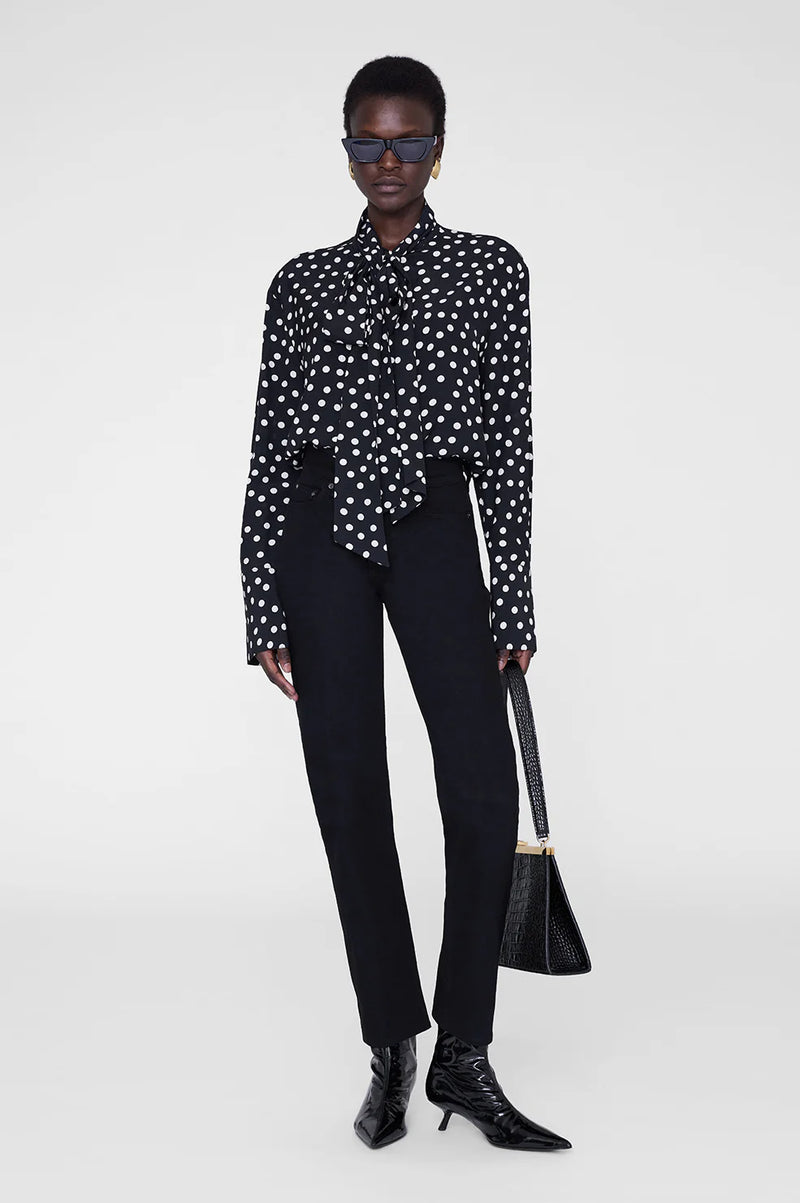 Ruby Shirt Black and White Double Dot Jacquard