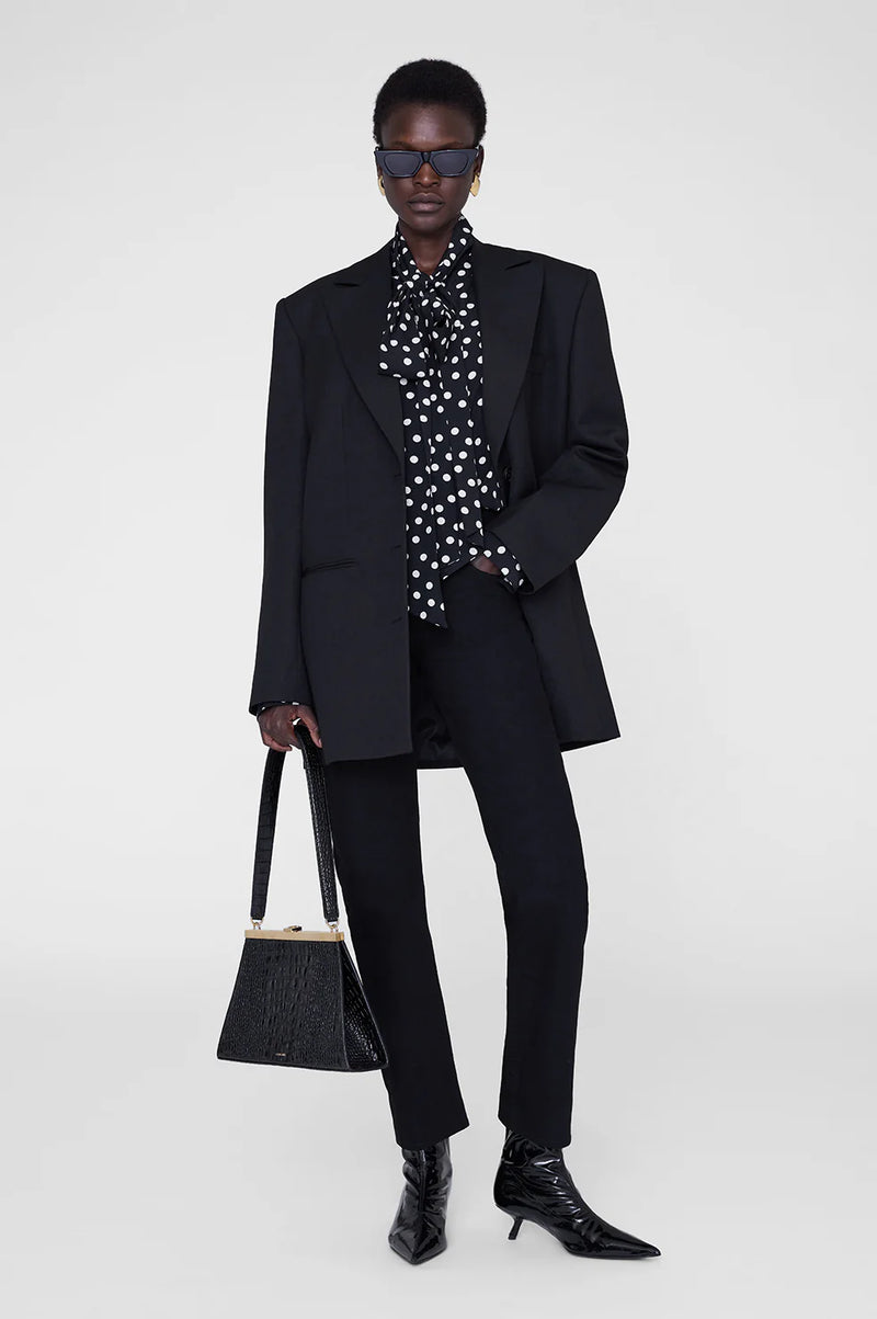 Ruby Shirt Black and White Double Dot Jacquard
