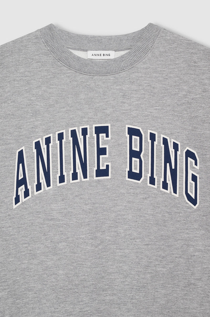Spencer Sweatshirt Anine Bing Medium Heather Grey With Navy