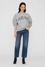Spencer Sweatshirt Anine Bing Medium Heather Grey With Navy