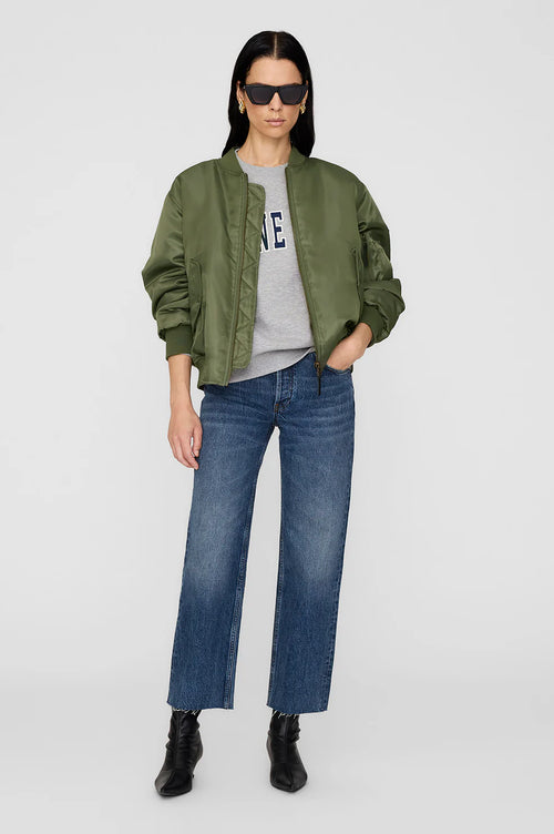 Spencer Sweatshirt Anine Bing Medium Heather Grey With Navy