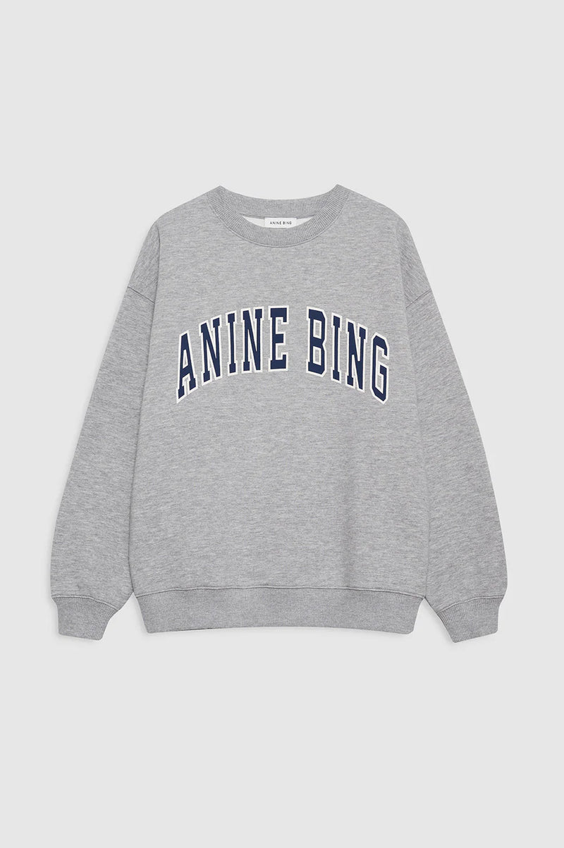 Spencer Sweatshirt Anine Bing Medium Heather Grey With Navy