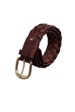 Braided Leather Belt Brown