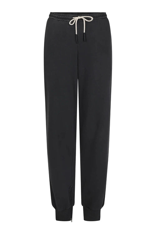 Zip Hem Trackpant Washed Black