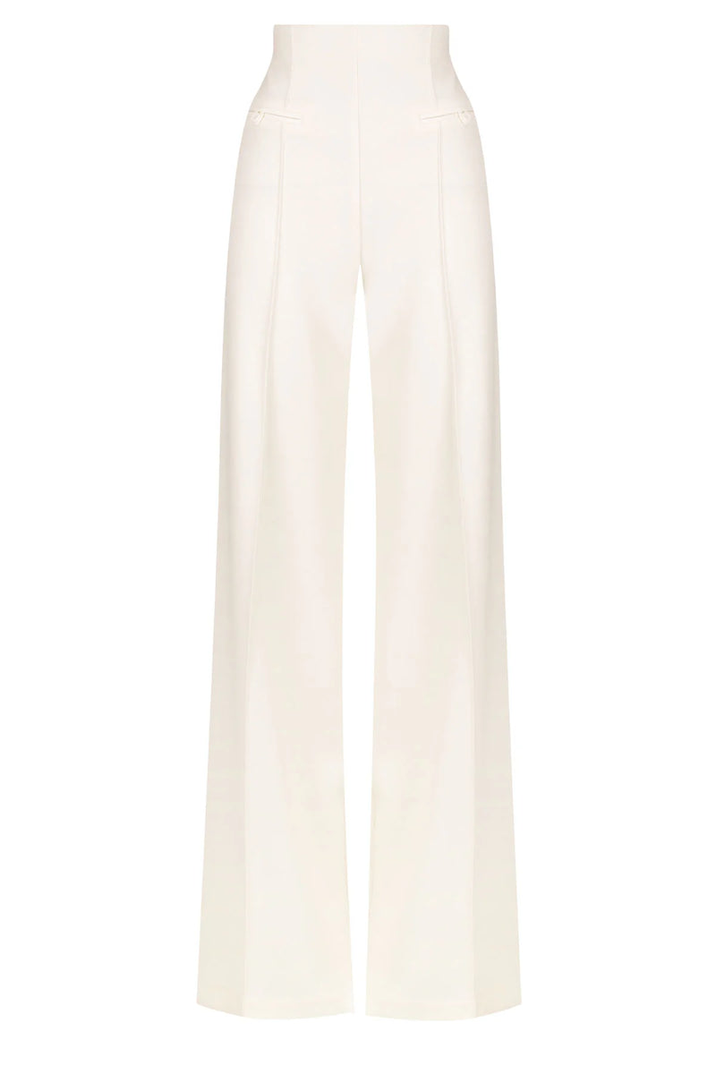 Amura High Waisted Wide Leg Pant Cream