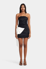 Aspen Mini Dress Black w/ White Bow