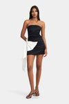 Aspen Mini Dress Black w/ White Bow