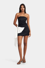 Aspen Mini Dress Black w/ White Bow