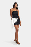 Aspen Mini Dress Black w/ White Bow