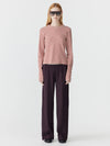 Wide Leg Athletic Tape Pant Dark Plum