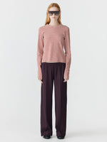 Wide Leg Athletic Tape Pant Dark Plum
