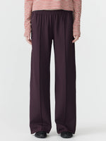 Wide Leg Athletic Tape Pant Dark Plum