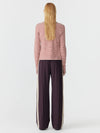 Wide Leg Athletic Tape Pant Dark Plum