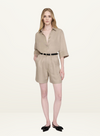 Carrie Short Oatmeal Linen Blend