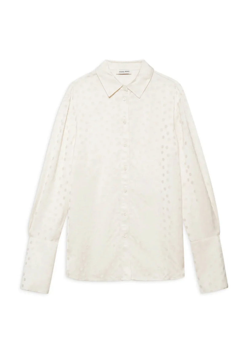 Amanda Shirt Ivory Dot Jacquard