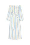 Sicily Dress Blue Yellow Stripe