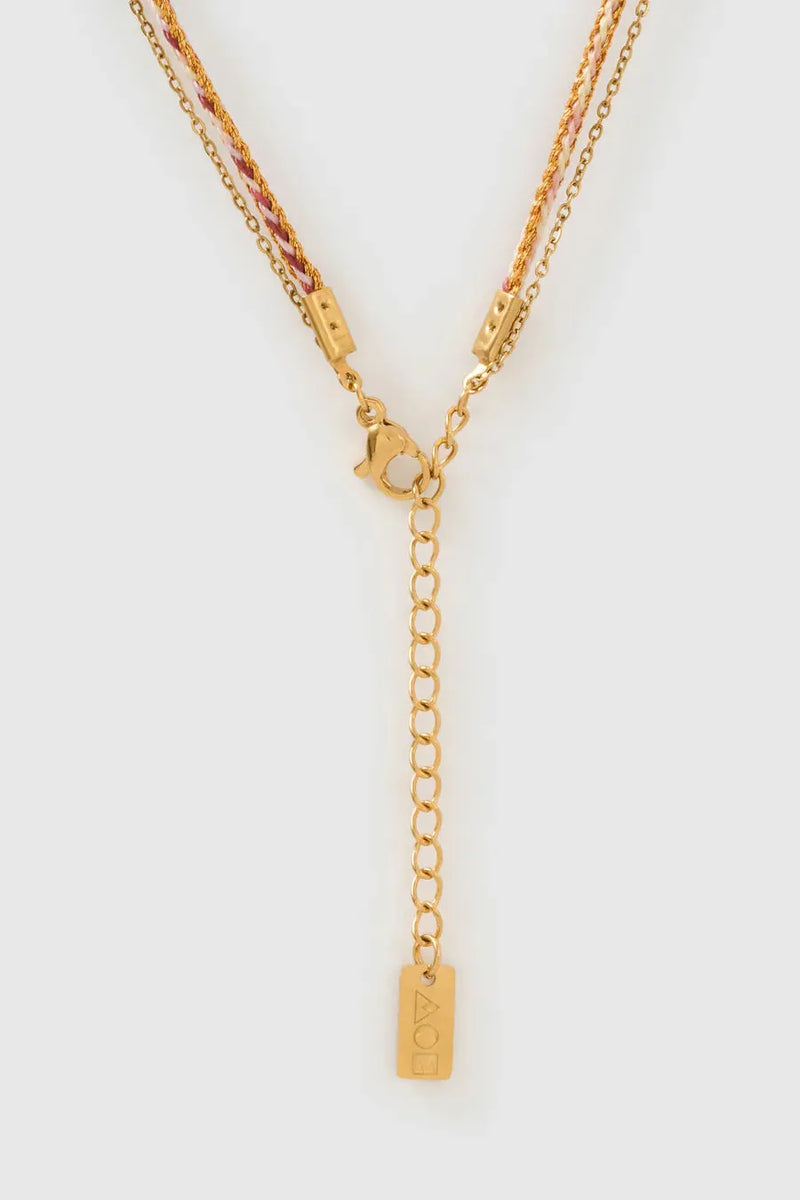 Bubble Letter Necklace Blush