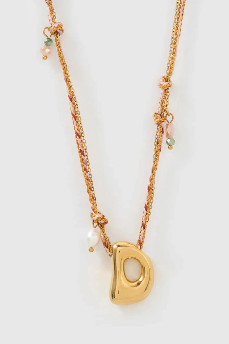 Bubble Letter Necklace Blush