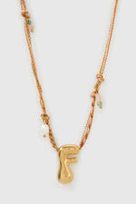Bubble Letter Necklace Blush