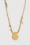 Bubble Letter Necklace Blush