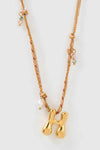 Bubble Letter Necklace Blush