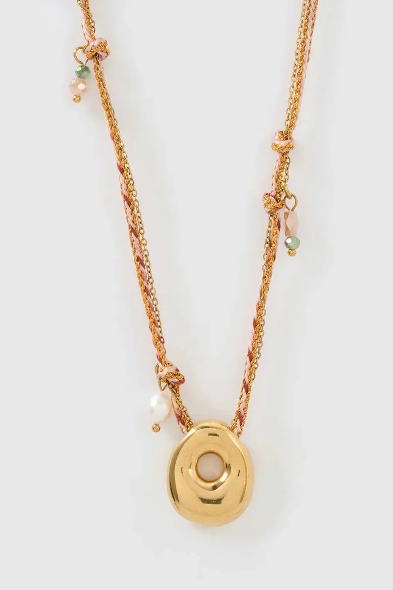 Bubble Letter Necklace Blush