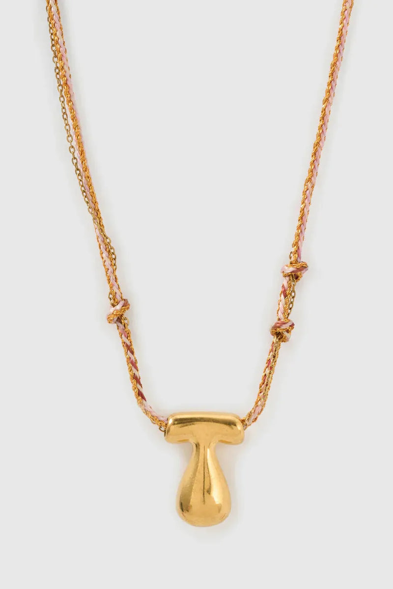 Bubble Letter Necklace Blush