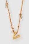 Bubble Letter Necklace Blush