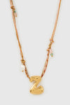 Bubble Letter Necklace Blush