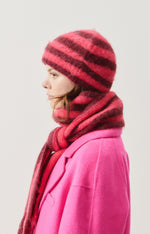 Bymi Scarf Burgundy and Hortensia Striped