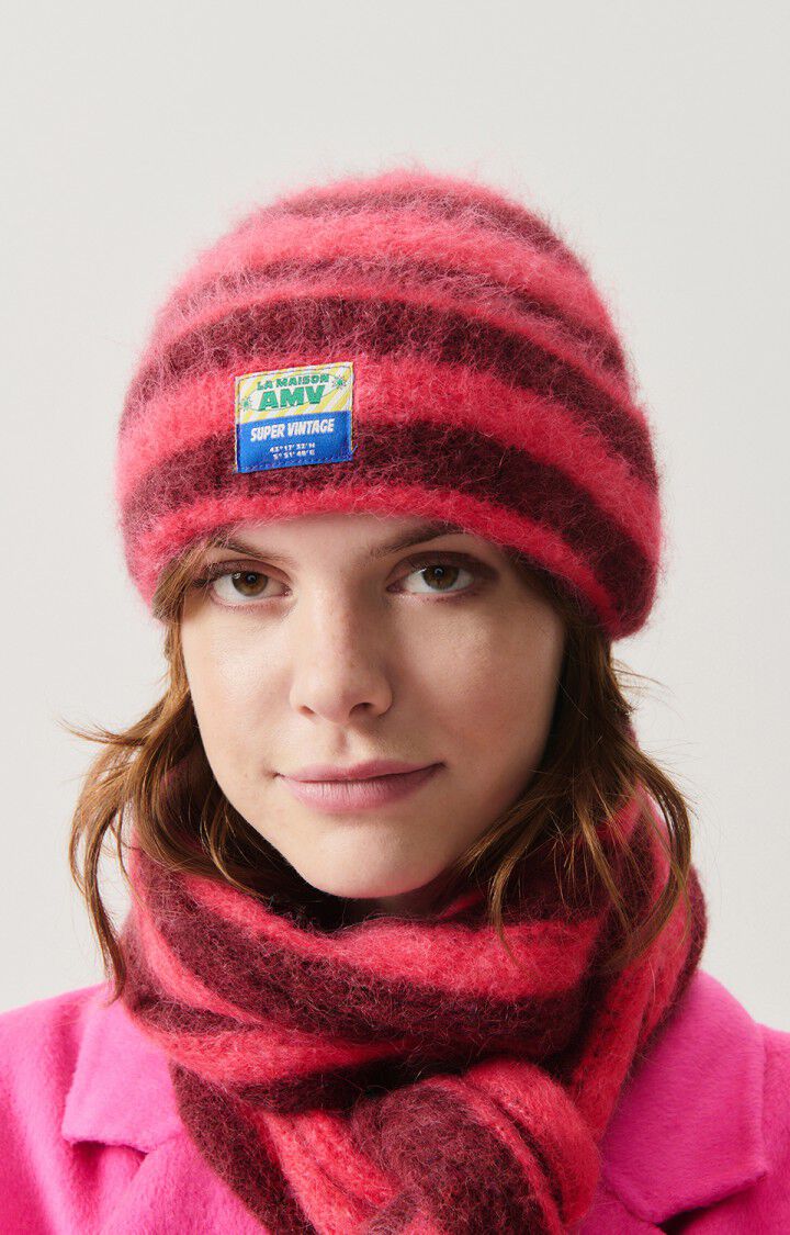 Bymi Scarf Burgundy and Hortensia Striped