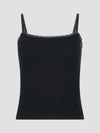 Lace Strap Soft Rib Tank Black
