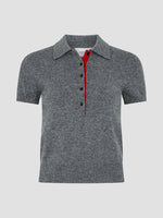 Wool Cashmere Slim Fit Polo Dark Charcoal