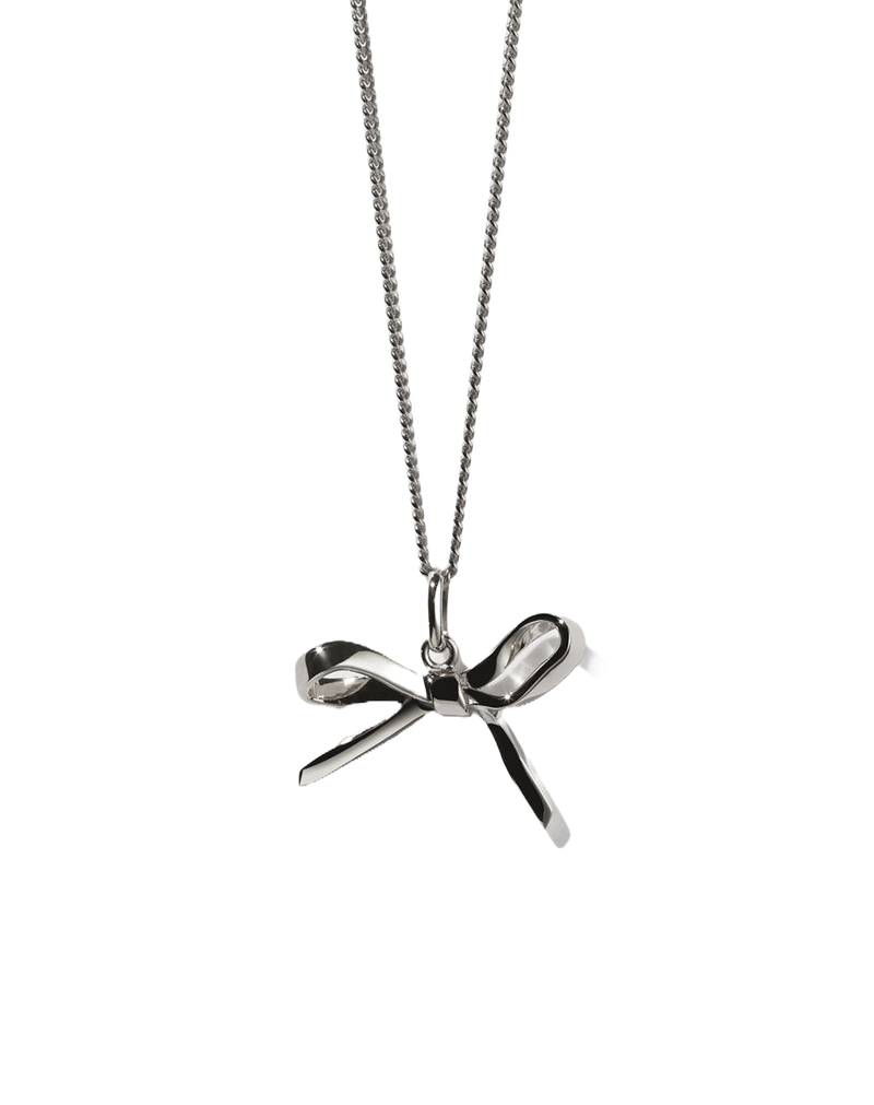 Bow Charm Necklace Sterling Silver