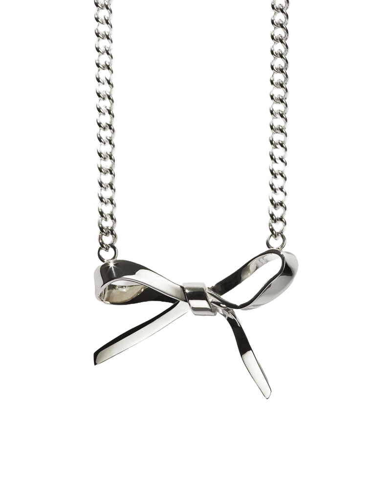 Bow Necklace Large Sterling Silver