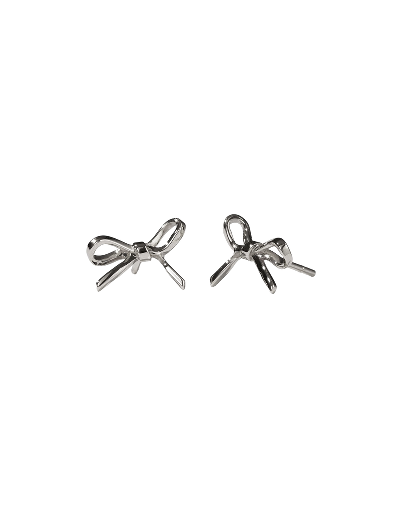 Bow Stud Earrings Small Sterling Silver
