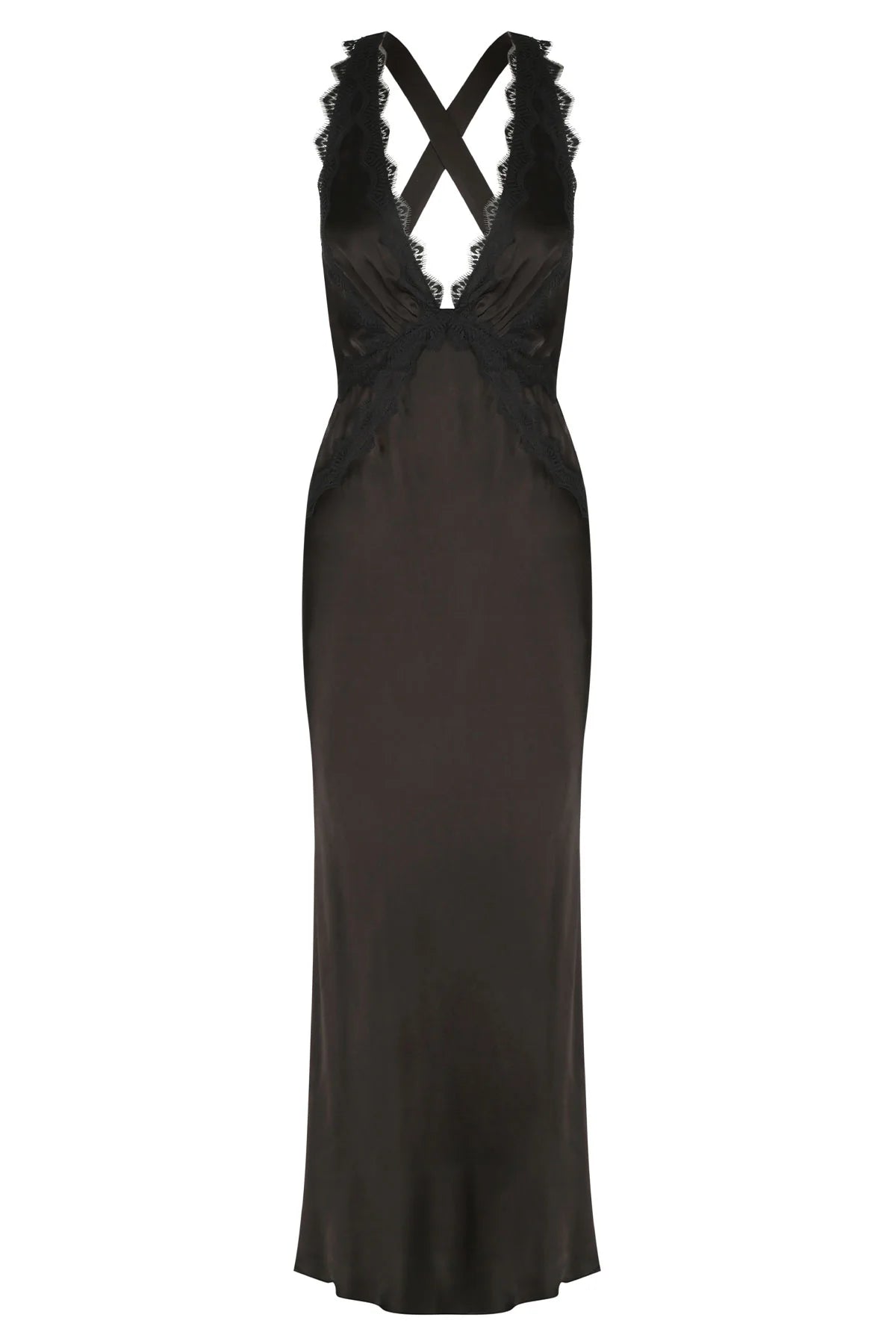 Camille Lace Cross Back Midi Dress Black ROAR CLOTHING PTY LIMITED Camille Lace Cross Back Midi Dress Black ROAR CLOTHING PTY LIMITED