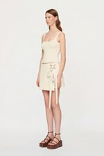 Bianca Wrap Mini Skirt Bone