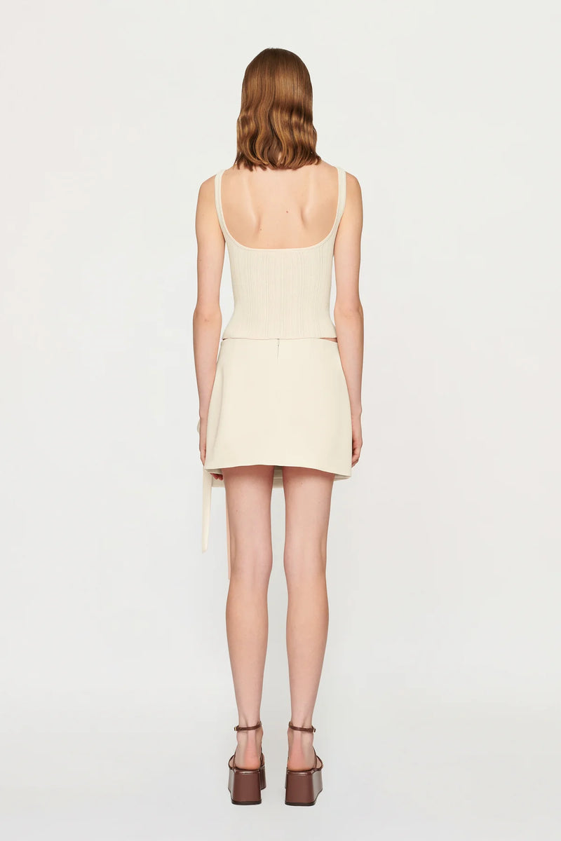 Bianca Wrap Mini Skirt Bone