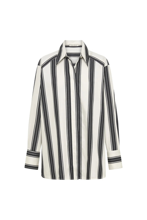 Kiah Shirt Black and Cream Stripe
