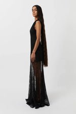 Angelo Lace Contrast Maxi Dress Black