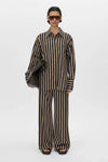 Novella Shirt Black and Bronze Stripe