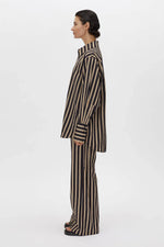 Novella Shirt Black and Bronze Stripe